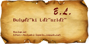 Bulyáki László névjegykártya